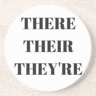 All The There Grammar Humour Text Illustration Coaster