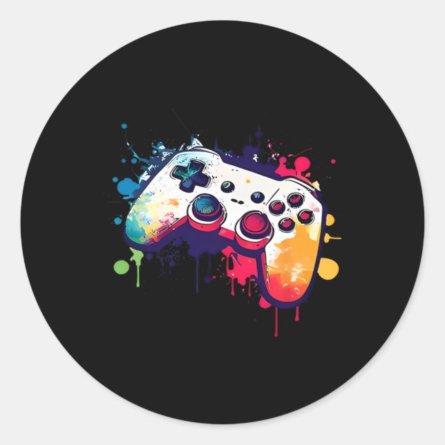 All The Things Video Game Controller Gamer Boys Me Classic Round Sticker (Front)