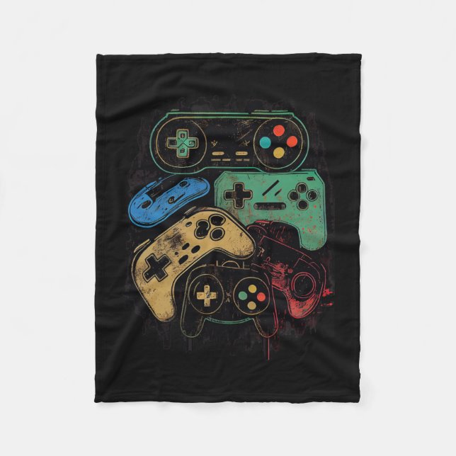 All The Things Video Game Controller Gamer Graphic Fleece Blanket (Front)