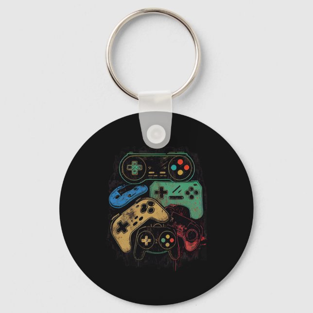 All The Things Video Game Controller Gamer Graphic Key Ring (Front)