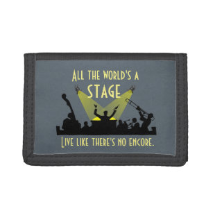 All the World's a Stage Inspiring Quote Cool Trifold Wallet