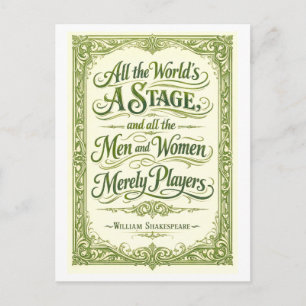 "All the World's a Stage" Shakespeare Postcard