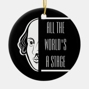 All The World's A Stage Shakespeare Quote Thespian Ceramic Ornament