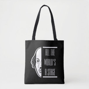All The World's A Stage Shakespeare Quote Thespian Tote Bag