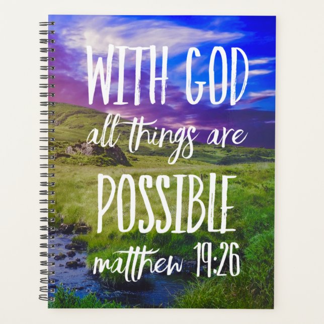 All Things Are Possible Bible Verse Christian Planner (Front)