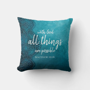 All Things are Possible Bible Verse Christian Thro Cushion