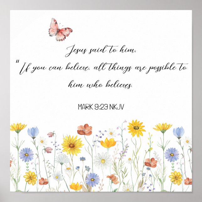 All Things are Possible Floral Poster (Front)