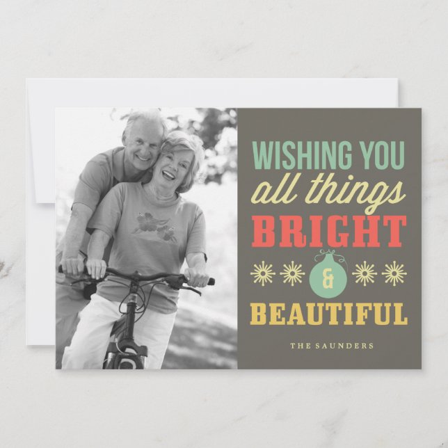 All things bright and beautiful Holiday Photocard Card (Front)
