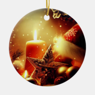 All things Christmas candle decor Ceramic Ornament