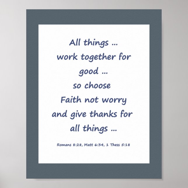 All things Custom Background Colour Bible Verse Poster (Front)