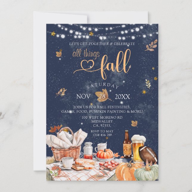 All Things Fall Harvest Festival Pumpkin Party Invitation (Front)