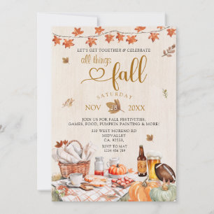 All Things Fall Harvest Party Festival Pumpkin Invitation