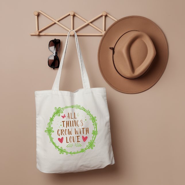 All Things Grow with Love  Large Tote Bag (Creator Uploaded)