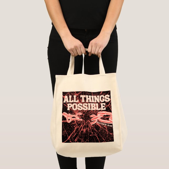 All Things Possible – Matthew 19:26 Tote Bag (Front (Product))