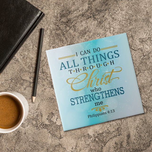 All Things Through Christ Ceramic Tile (Creator Uploaded)