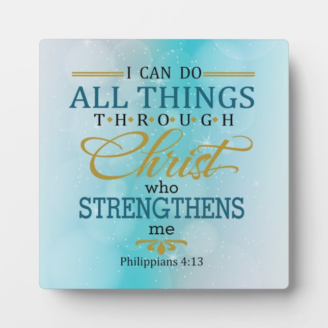 All Things Through Christ Plaque (Front)