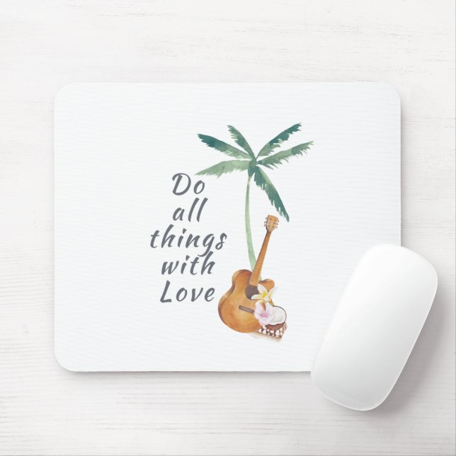 All Things With Love Tropical Mouse Pad (With Mouse)