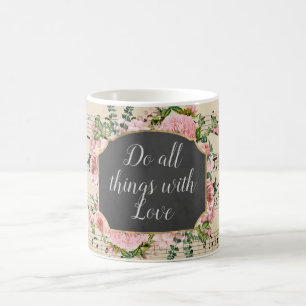 All Things With Love Vintage Collage Coffee Mug
