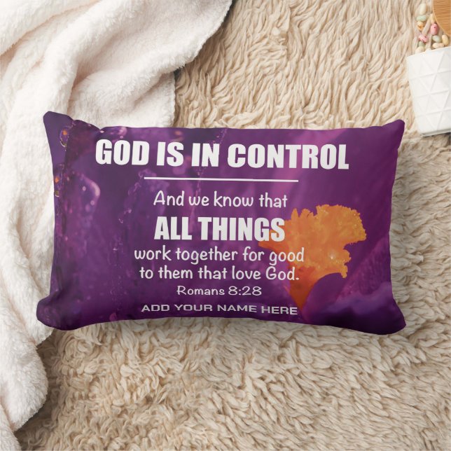ALL THINGS WORK TOGETHER Christian Family Name Lumbar Cushion (Blanket)
