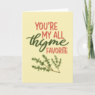 All Thyme Favourite Funny Herb Pun Valentine's Day Holiday Card