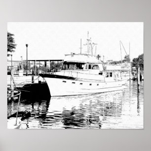 All Tied Up - Hampton Harbour -- Print