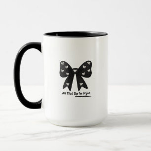All Tied Up In Style cup– Elegant Black Bow  Mug