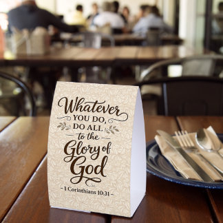 All to the Glory of God Scripture Table Sign