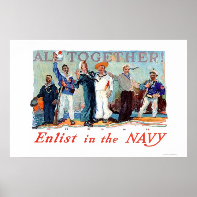 All Together!  Enlist in the Navy (US02280B) Poster (Front)