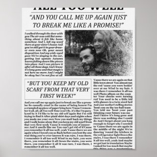 All Too Well Newspaper Poster