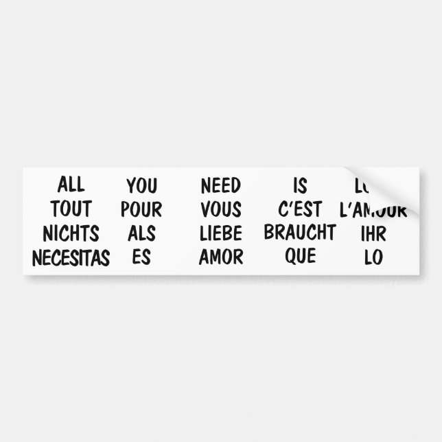 All Tout Nichts Necesitas Bumper Sticker (Front)