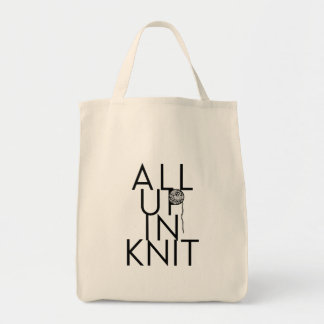 All Up In Knit grocery tote for knitters Bag