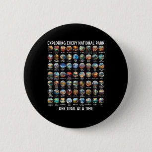 All Us National Park Checklist Bucket List Of Nati 6 Cm Round Badge