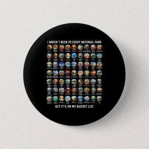 All Us National Park Checklist Bucket List Of Nati 6 Cm Round Badge