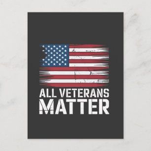 All Veteran Matter American 4th Of July Patriotic Announcement Postcard