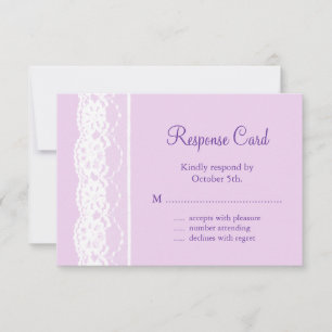All Vintage French Lace RSVP (lilac) Card