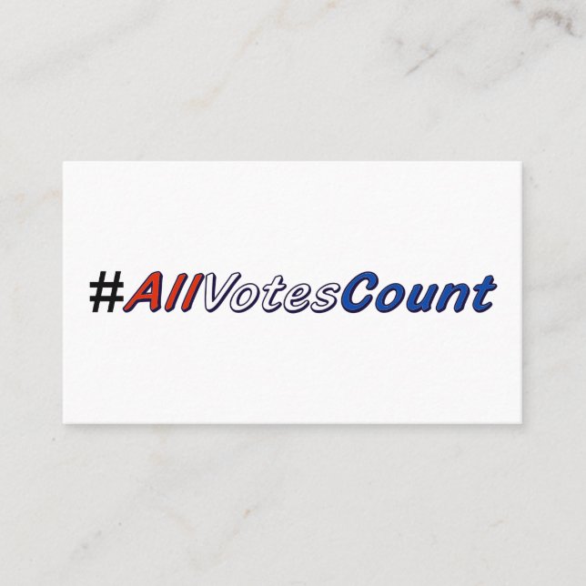 All Votes Count Business Cards (Front)
