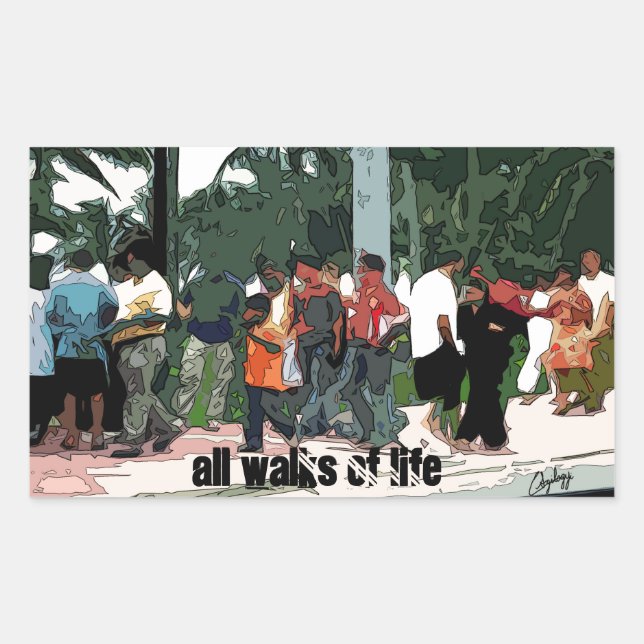 All Walks Of Life Rectangular Sticker (Front)
