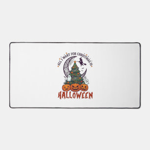 All Want Christmas Halloween Tree Pumpkins Ghosts_ Desk Mat