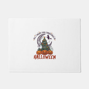 All Want Christmas Halloween Tree Pumpkins Ghosts_ Doormat