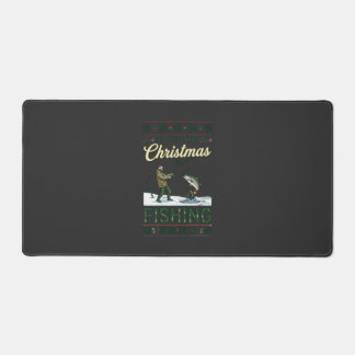 All Want Christmas Is Fishing Fisherman Fish Snowf Desk Mat