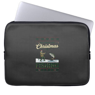 All Want Christmas Is Fishing Fisherman Fish Snowf Laptop Sleeve