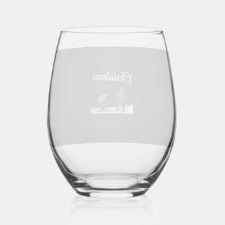 All Want Christmas Is Fishing Fisherman Fish Snowf Stemless Wine Glass