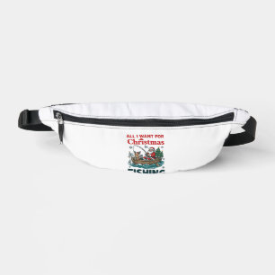 All Want Christmas Is Fishing Santa Reindeer Boat Bum Bags