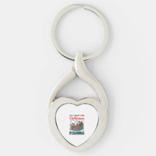 All Want Christmas Is Fishing Santa Reindeer Boat Key Ring