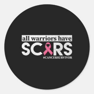 All Warriors Have Scars Breast Cancer Awareness Wa Classic Round Sticker