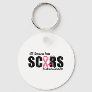 All Warriors Have Scars Breast Cancer Survivor Fig Key Ring