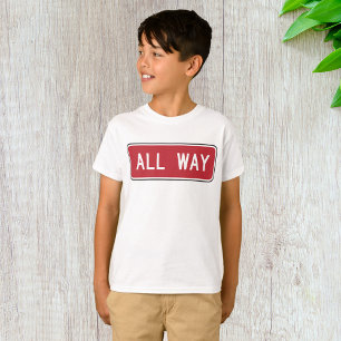 All Way Classic Red Traffic Street Sign  T-Shirt