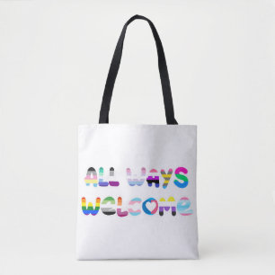 All Ways Welcome LGBTQIA+ inclusivity queer pride Tote Bag