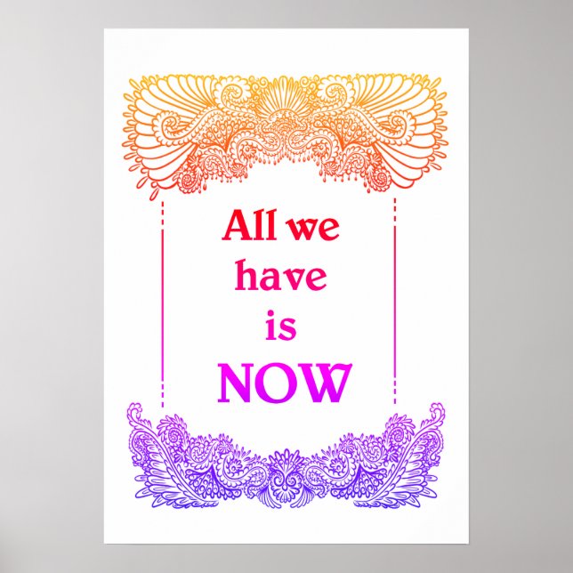 All we have is now - Positive Quote´s Poster (Front)