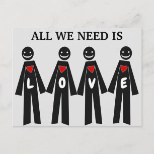 ALL WE NEED IS Cute LOVE Message Postcard